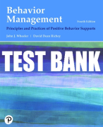 Test Bank For Behavior Management: Principles and Practices of Positive Behavior Supports 4th Edition All Chapters