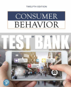 Test Bank For Consumer Behavior 12th Edition All Chapters