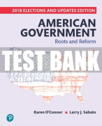 Test Bank For American Government: Roots and Reform, 2018 Elections and Updates Edition 13th Edition All Chapters