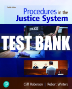 Test Bank For Procedures in the Justice System 12th Edition All Chapters