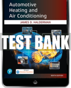 Test Bank For Automotive Heating and Air Conditioning 9th Edition All Chapters