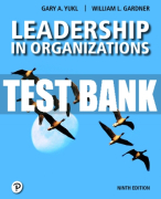 Test Bank For Leadership in Organizations 9th Edition All Chapters