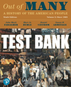 Test Bank For Out of Many: A History of the American People, Volume 2 9th Edition All Chapters