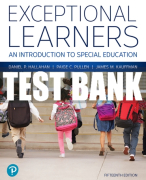 Test Bank For Exceptional Learners: An Introduction to Special Education 15th Edition All Chapters