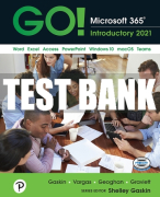 Test Bank For GO! Microsoft 365: Introductory 2021 1st Edition All Chapters
