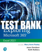 Test Bank For Exploring Microsoft 365: Excel 2021 1st Edition All Chapters