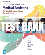 Test Bank For Pearson's Comprehensive Medical Assisting 5th Edition All Chapters