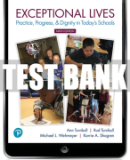 Test Bank For Exceptional Lives: Practice, Progress, & Dignity in Today's Schools 9th Edition All Chapters
