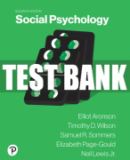 Test Bank For Social Psychology 11th Edition All Chapters