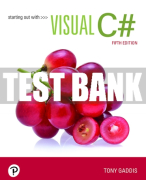 Test Bank For Starting out with Visual C# 5th Edition All Chapters