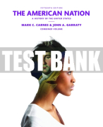 Test Bank For American Nation, The: A History of the United States, Combined Volume 15th Edition All Chapters