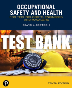 Test Bank For Occupational Safety and Health for Technologists, Engineers, and Managers 10th Edition All Chapters