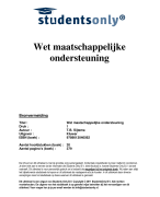 Wet Maatschappelijke Ondersteuning Samenvatting 