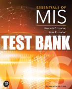 Test Bank For Essentials of MIS 15th Edition All Chapters