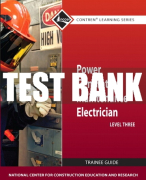 Test Bank For Power Generation Maintenance Electrician, Level 3 1st Edition All Chapters