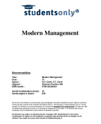 Modern Management Samenvatting 