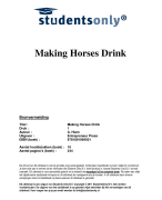 Making Horses Drink Samenvatting 