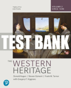 Test Bank For Western Heritage, The, Volume 2 12th Edition All Chapters