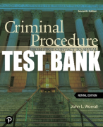 Test Bank For Criminal Procedure: From First Contact to Appeal 7th Edition All Chapters