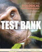 Test Bank For Exploring Biological Anthropology: The Essentials 4th Edition All Chapters