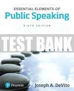 Test Bank For Essential Elements of Public Speaking 6th Edition All Chapters