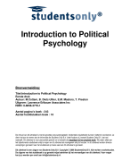 Introduction to Political Psychology Samenvatting 