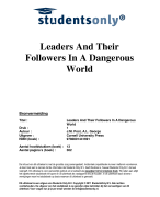 Leaders And Their Followers In A Dangerous World Samenvatting 