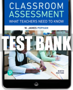 Test Bank For Classroom Assessment: What Teachers Need to Know 9th Edition All Chapters
