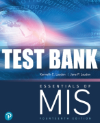 Test Bank For Essentials of MIS 14th Edition All Chapters