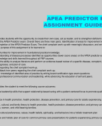 APEA PREDICTOR EXAM ASSIGNMENT GUIDELINES 