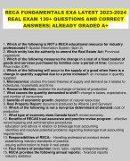 RECA FUNDAMENTALS EXAM LATEST 2023-2024 REAL EXAM 130+ QUESTIONS AND CORRECT ANSWERS| ALREADY GRADED A+ 