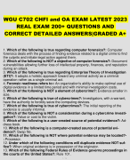 WGU C702 CHFI and OA EXAM LATEST 2023 REAL EXAM 200+ QUESTIONS AND CORRECT DETAILED ANSWERS|GRADED A+ 