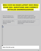WGU C235 OA EXAM LATEST 2023 REAL EXAM 200+ QUESTIONS AND CORRECT DETAILED ANSWERS|AGRADE 
