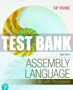 Test Bank For Assembly Language for x86 Processors 8th Edition All Chapters