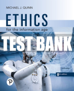Test Bank For Ethics for the Information Age 8th Edition All Chapters