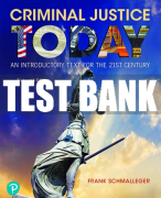 Test Bank For Criminal Justice Today: An Introductory Text for the 21st Century 16th Edition All Chapters