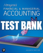 Test Bank For Horngren's Financial & Managerial Accounting 7th Edition All Chapters
