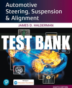 Test Bank For Automotive Steering, Suspension & Alignment 8th Edition All Chapters