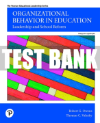 Test Bank For Organizational Behavior in Education: Leadership and School Reform 12th Edition All Chapters