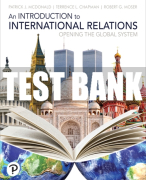 Test Bank For Introduction to International Relations, An: Opening the Global System 1st Edition All Chapters