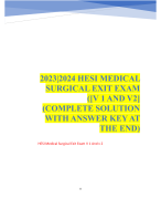 HESI MEDICAL SURGICAL EXIT EXAM 2022 V1 VERSION 1(ANSWER KEY AT THE END)
