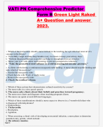 VATI PN Comprehensive Predictor  Form B Green Light Raked A+ Question and answer 2023.