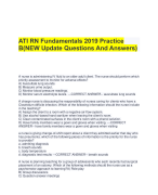 ATI RN Fundamentals 2019 Practice  B(NEW Update Questions And Answers)