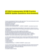 ATI RN Fundamentals 2019BPractice  B(NEW Update Questions And Answers