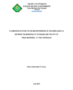 A COMPARATIVE STUDY IN THE BMI DIFFERENCES OF CHILDREN AGES 5-9 BETWEEN THE MUNICIPALITY OF INDANG AND THE CITY OF TRECE MARTIRES: A T-TEST APPROACH