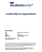 Leadership in organizations Samenvatting 