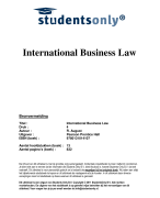 International Business Law Samenvatting 