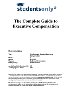The Complete Guide to Executive Compensation Samenvatting 