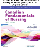 Test Bank for Canadian Fundamentals of Nursing 6th Edition (Potter, 2018) | All Chapters Covered