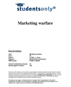 Marketing warfare Samenvatting 